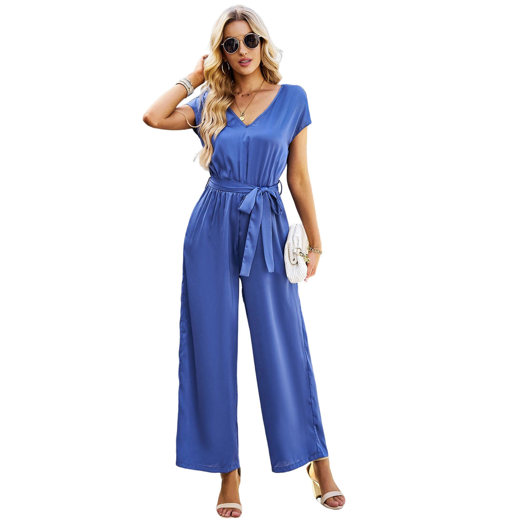 Damen Elegant geschnittener Jumpsuit mit weitem Bein und Taillengürtel Echo Archiv