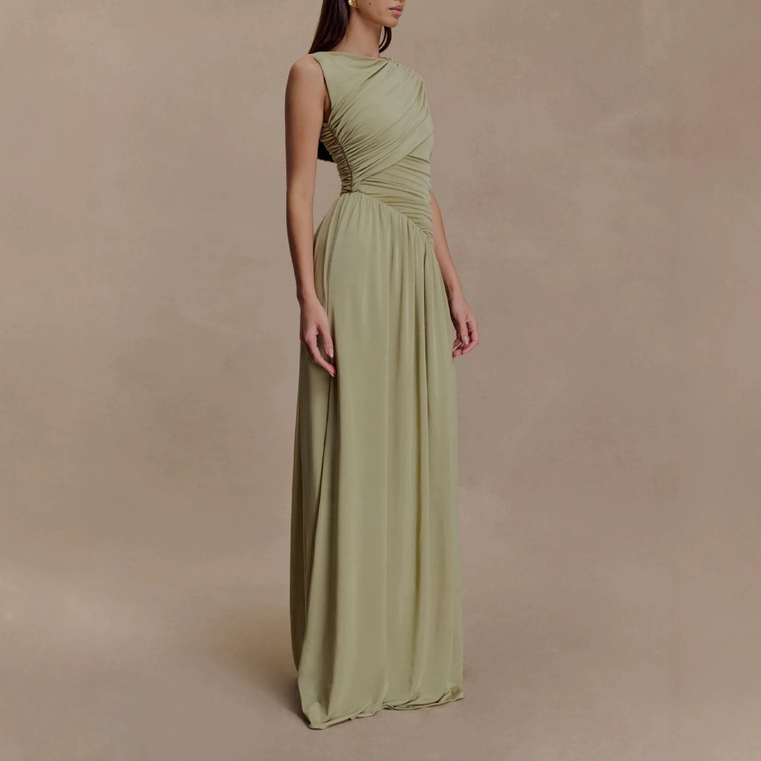 Damen Elegantes Abendkleid mit asymmetrischen Rüschendetails Echo Archiv