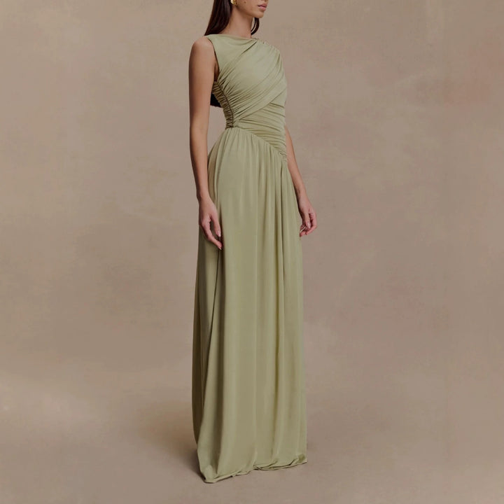 Damen Elegantes Abendkleid mit asymmetrischen Rüschendetails Echo Archiv