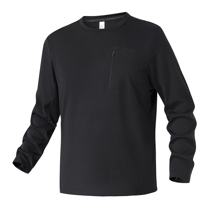 Herren Funktions-Langarmshirt mit Brust-Reißverschlusstasche und atmungsaktivem Performance-Jersey Echo Archiv