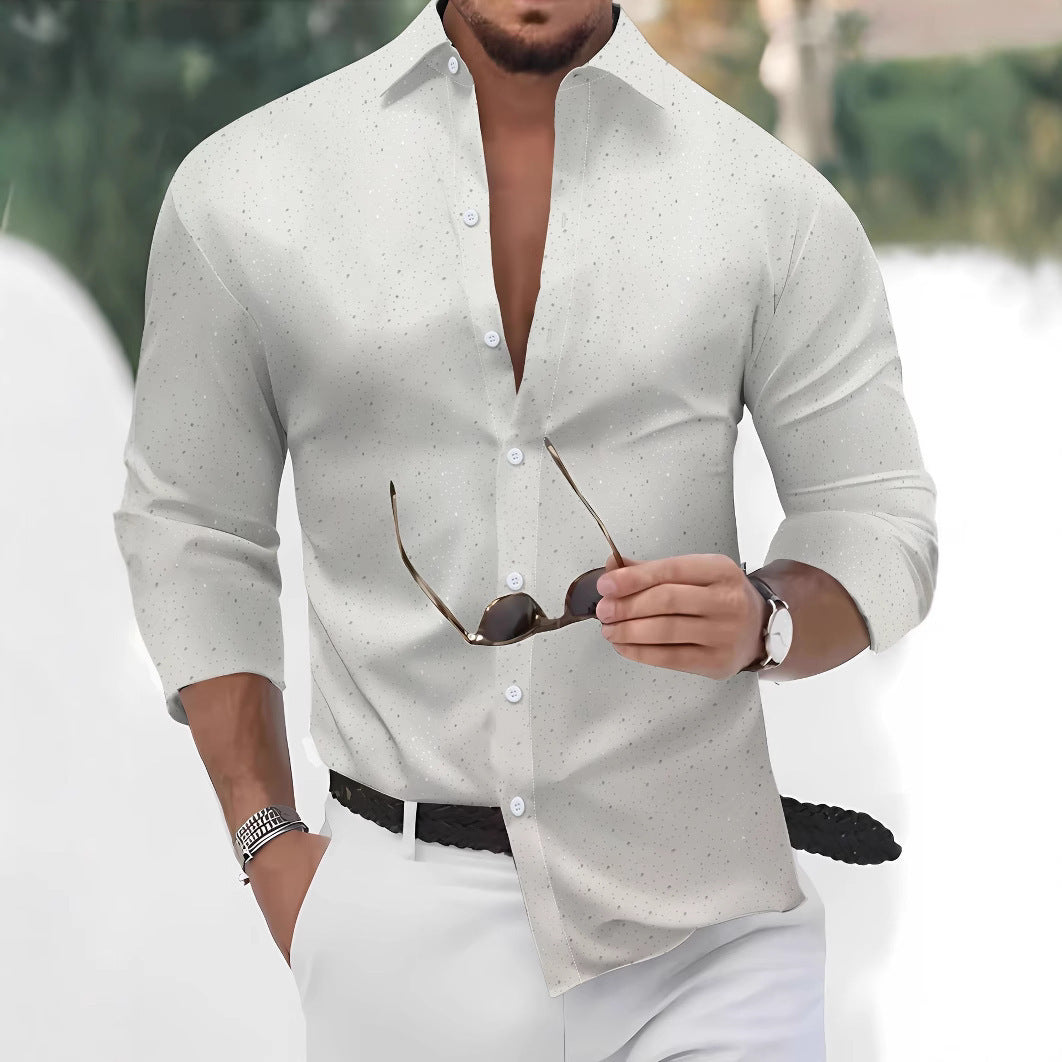 Herren Hemd mit punktiertem Design und modischem Schnitt Echoarchiv