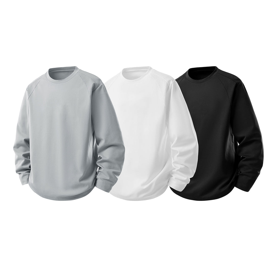 Herren Atmungsaktives Rundhals-Performance-Sweatshirt mit mikroperforierten Schulterpaneelen Echo Archiv