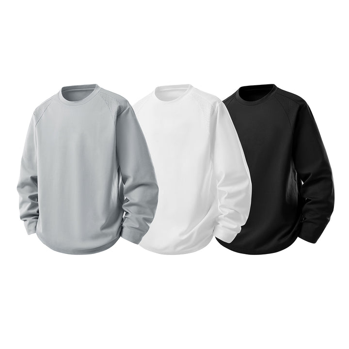 Herren Atmungsaktives Rundhals-Performance-Sweatshirt mit mikroperforierten Schulterpaneelen Echo Archiv