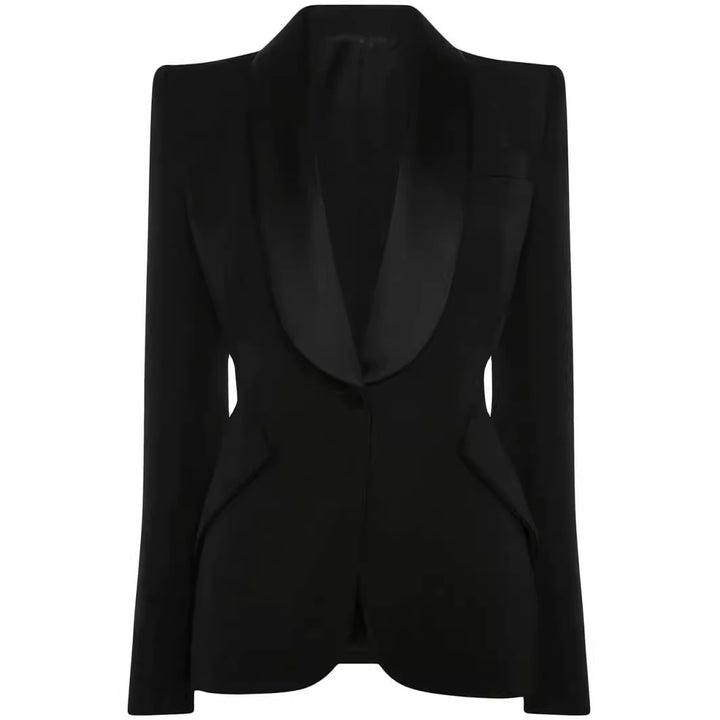 Damen Elegantes Smokingset im Tailoring mit tailliertem Einreihblazer und weiter Palazzohose Echoarchiv
