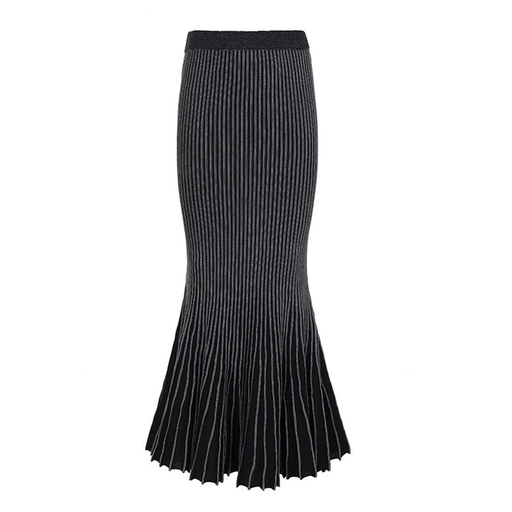 Damen Maxirock mit eleganter Rippenstruktur und modischem Glockenlauf Echo Archiv