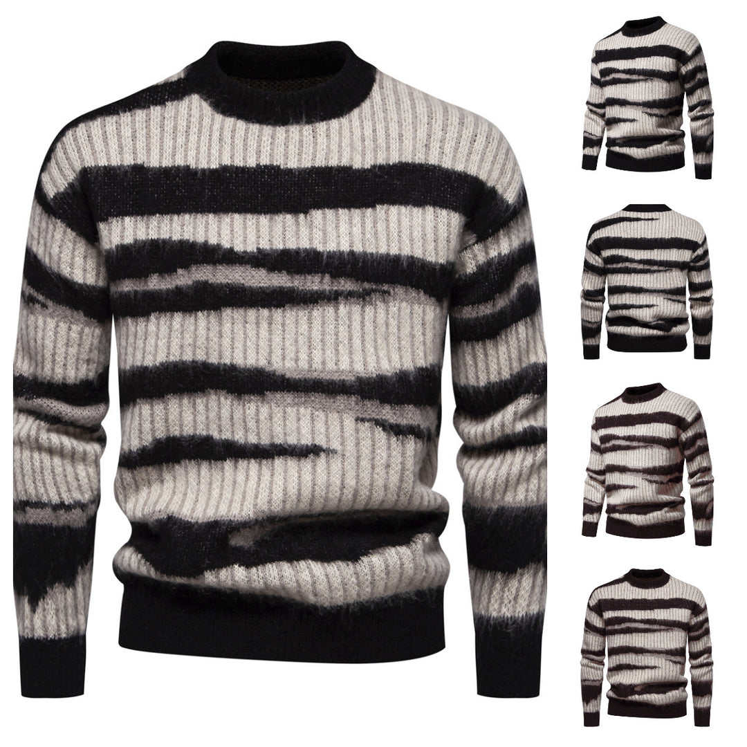 Herren modischer Strickpullover mit einzigartigem Streifenmuster Echoarchiv
