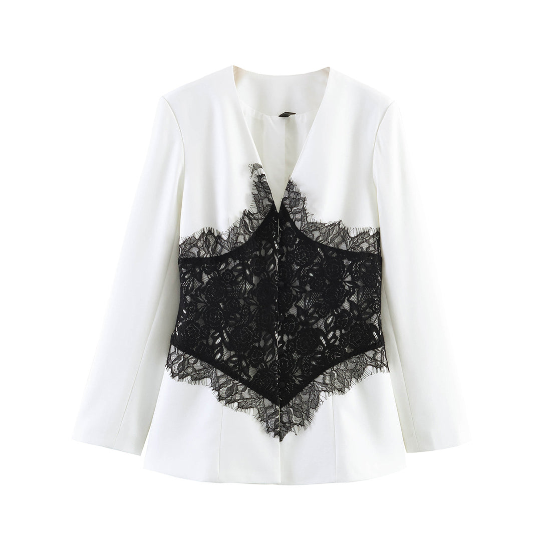 Damen Taillierter Blazer mit Spitzen-Korsettbesatz Echoarchiv