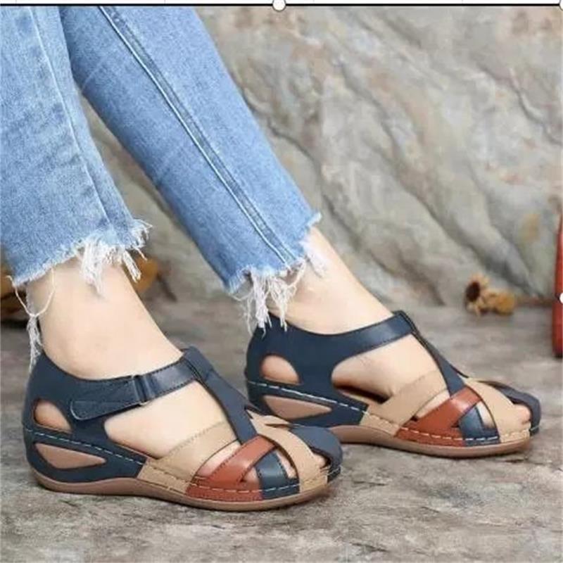 Damen Geflochtene geschlossene Komfort‑Sandalen mit verstellbarem Knöchelriemen – Sorelia