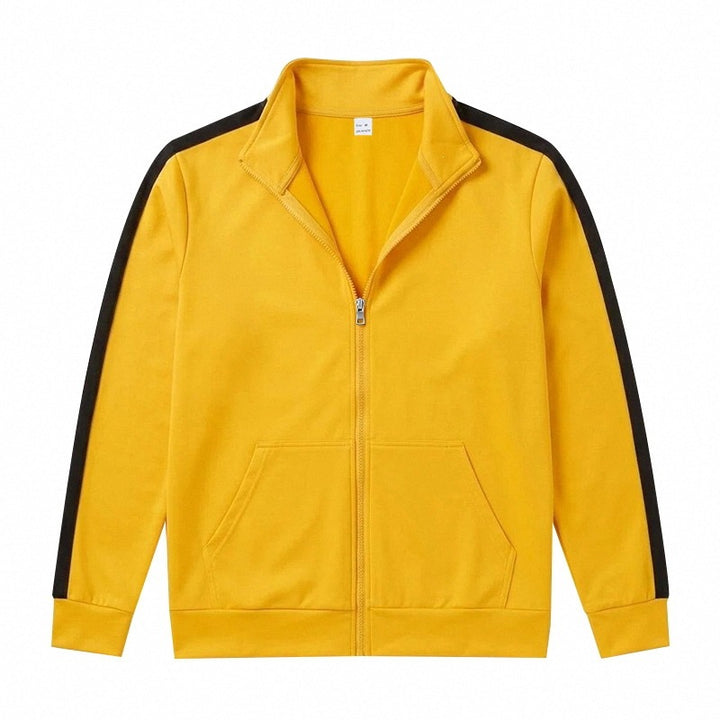 Herren Retro Trackjacke mit Stehkragen, Kontraststreifen und Kängurutasche – Cavarno