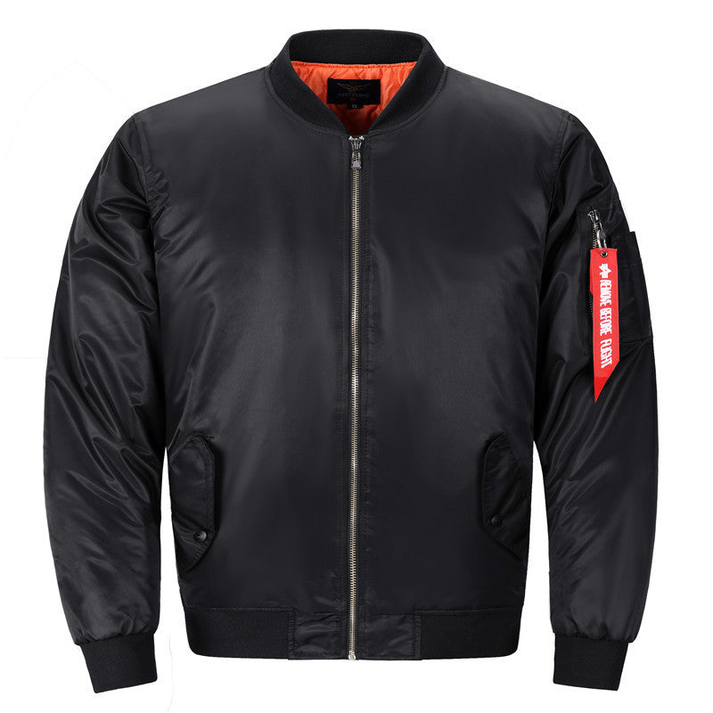 Herren Pilotenbomberjacke im Aviator-Look mit Nylonoberfläche und Utility-Ärmeltasche Echoarchiv