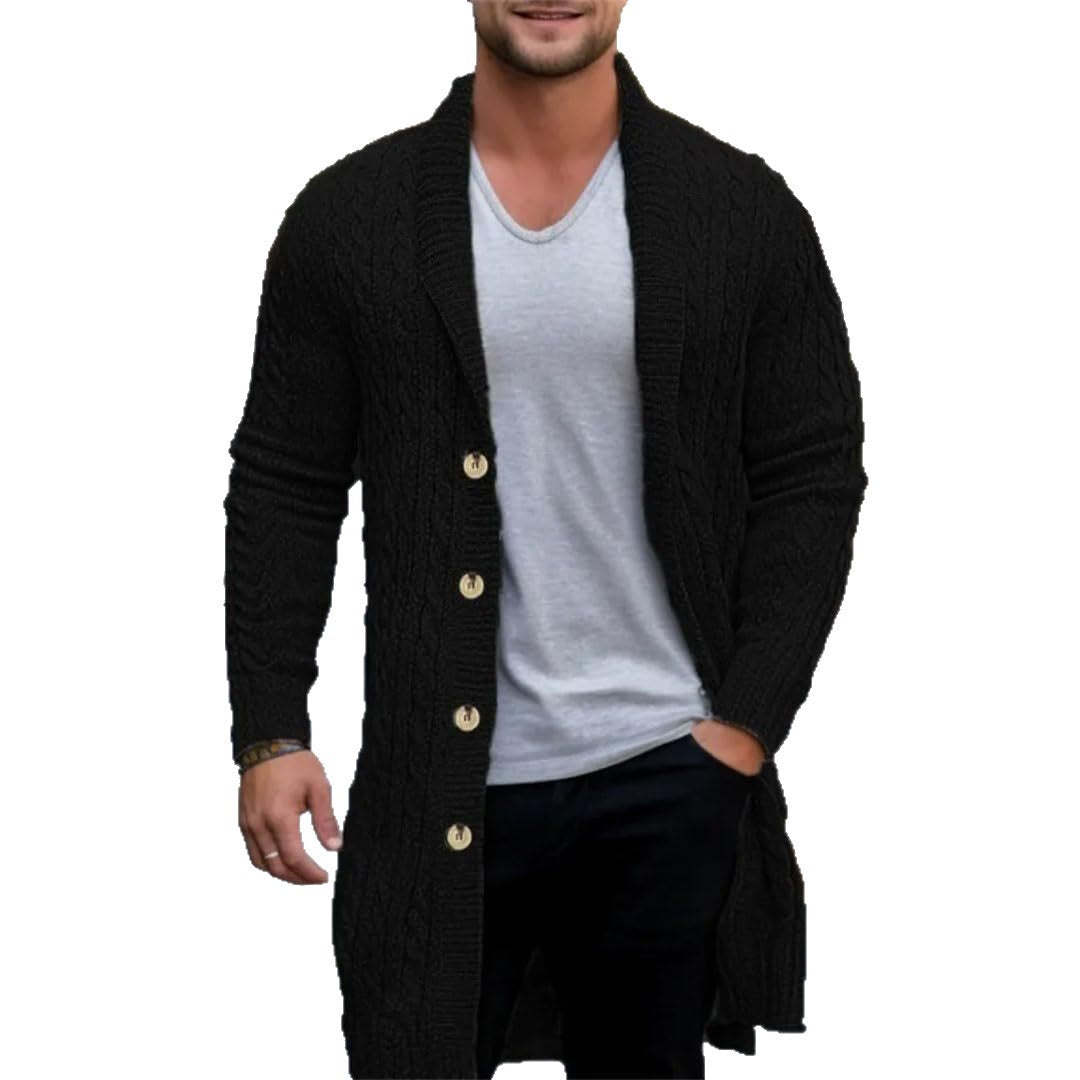 Herren Strickjacke mit offenem Design und Knopfdetails Echoarchiv
