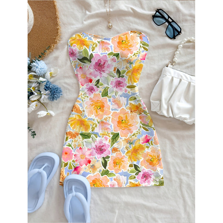 Damen Sommerliches Maxikleid mit floralem Motiv und figurbetonter Silhouette Echo Archiv
