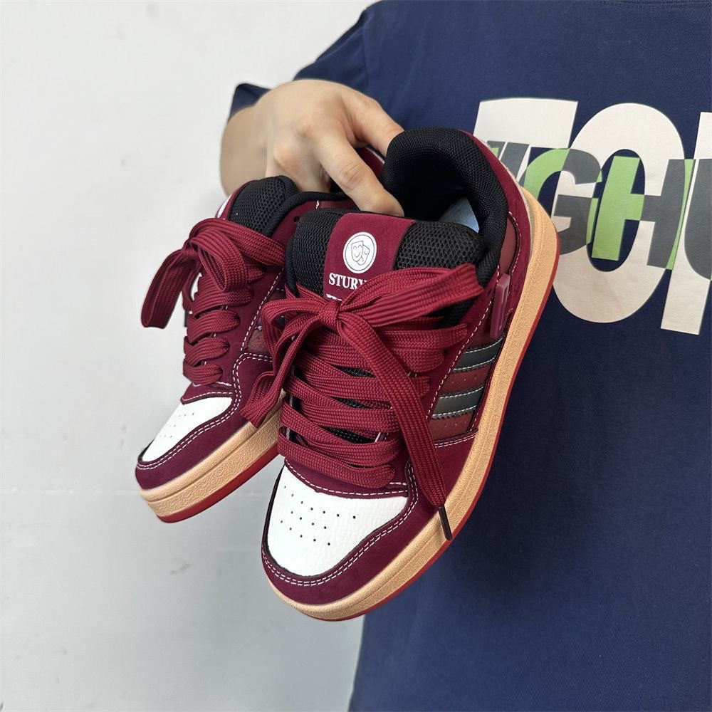 Damen modische Sneakers mit dicker, gepolsterter Sohle und elastischen Schnürsenkeln Echo Archiv