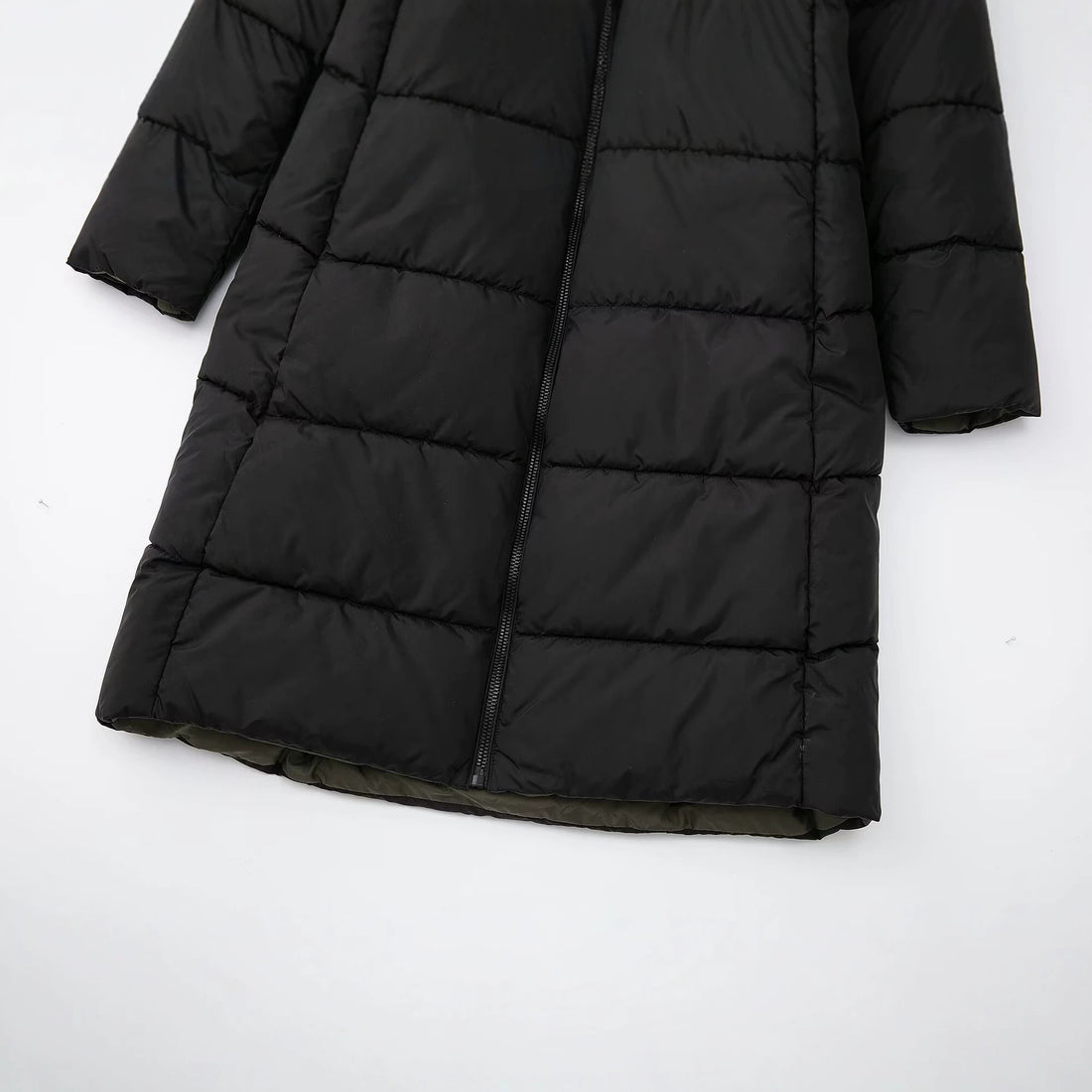 Damen langer gesteppter Winterparka mit Kapuze Echoarchiv
