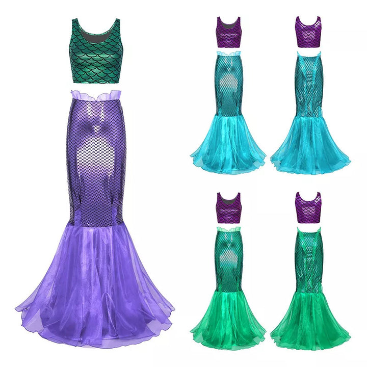 Damen Meerjungfrau-Kleid mit schimmerndem Oberteil und voluminösem Tüllrock Echo Archiv