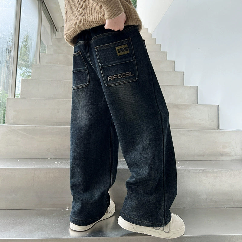 Unisex lässige weit geschnittene Jeans mit praktischen Seitentaschen Echo Archiv