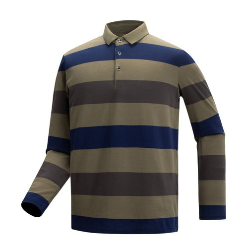 Herren Langarm-Polo-Shirt mit Streifen Echo Archiv