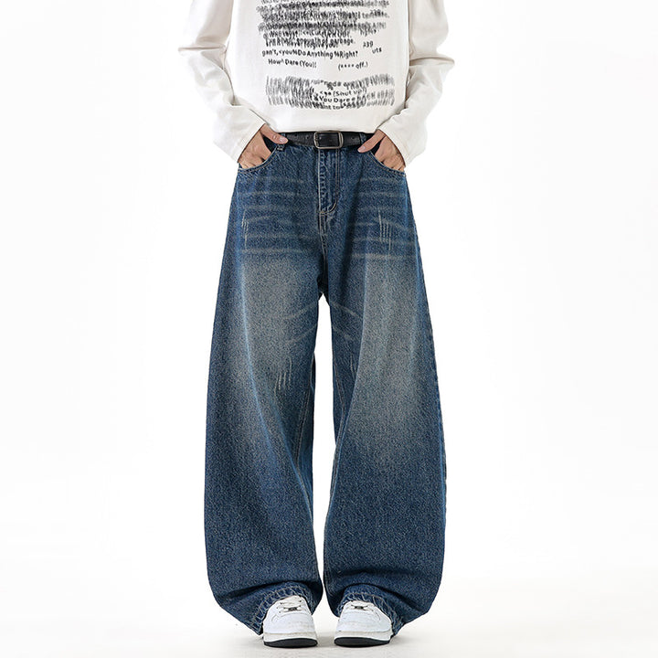 Herren Relaxed Wide‑Leg Denimhose mit extra weitem Bein und Vintage-Fade Echo Archiv