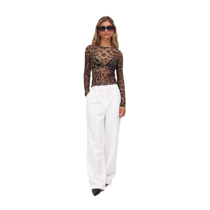Damen langärmliges Shirt mit transparentem Leopardenmuster Echo Archiv