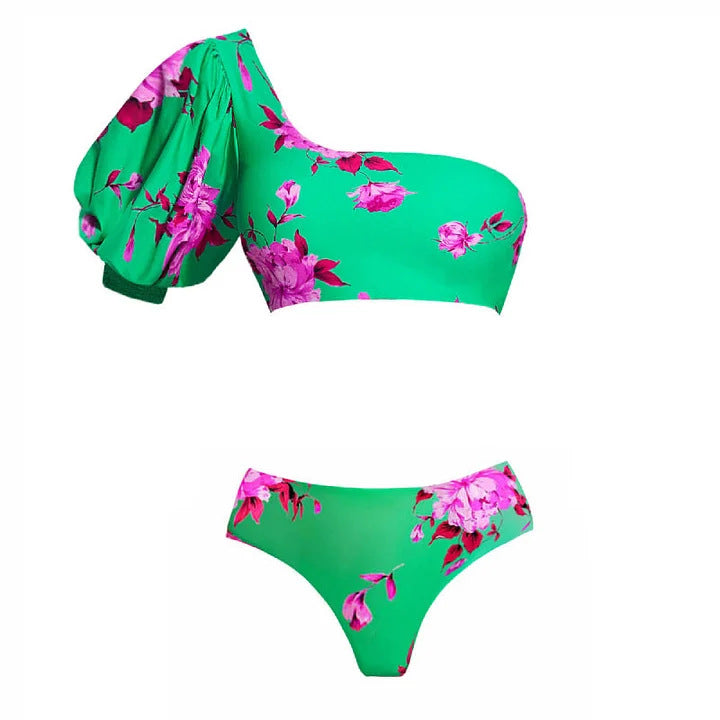 Damen Strand-Bikini-Set mit asymmetrischem Oberteil und elegantem Maxi-Rock Echo Archiv
