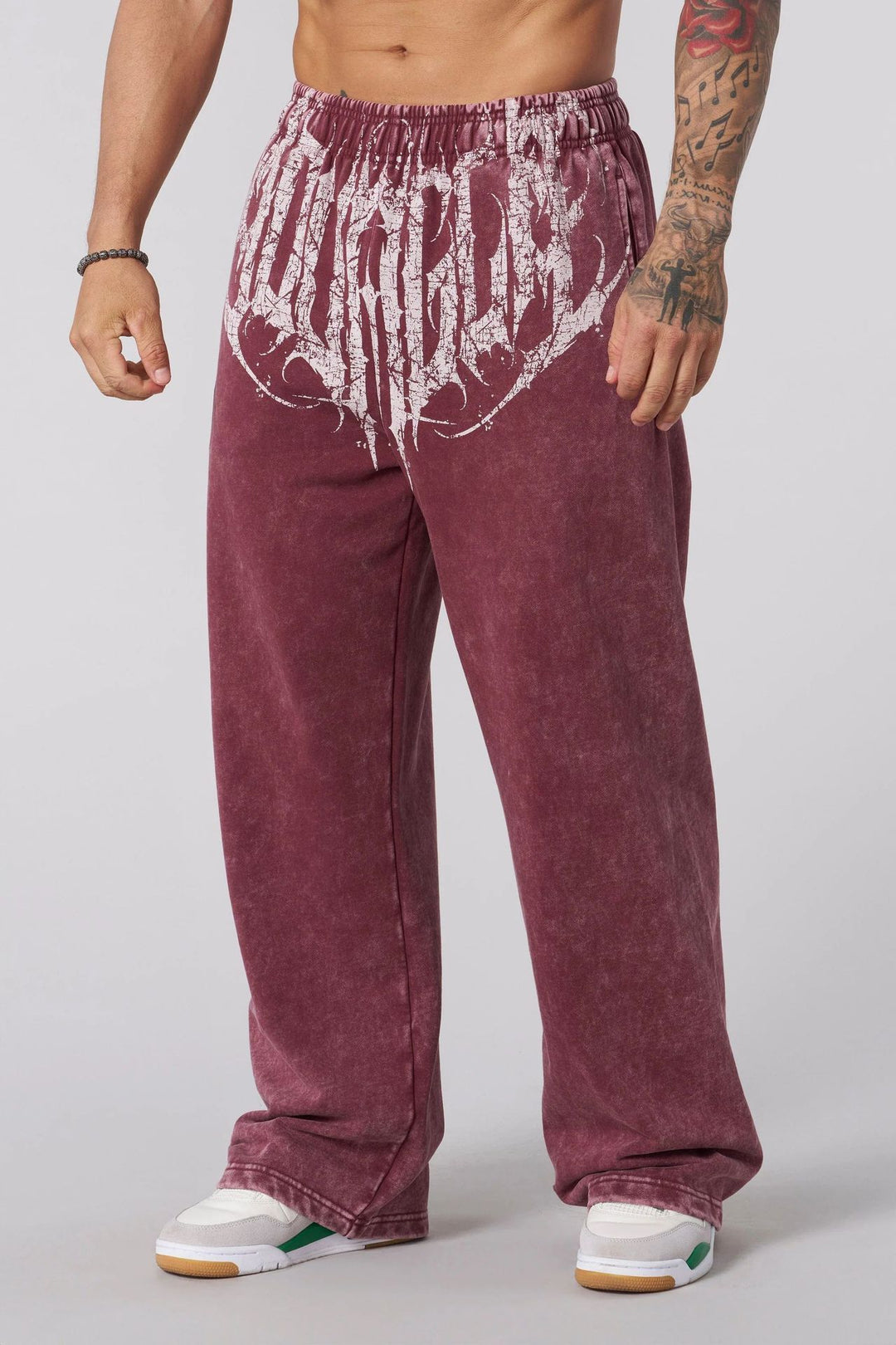 Herren nan weiche gewaschene Jogginghose mit weitem Schnitt und elastischem Bund Echo Archiv