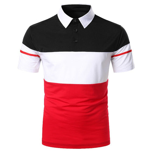 Herren Poloshirt mit kontrastierenden Blockstreifen und modernem Schnitt Echoarchiv