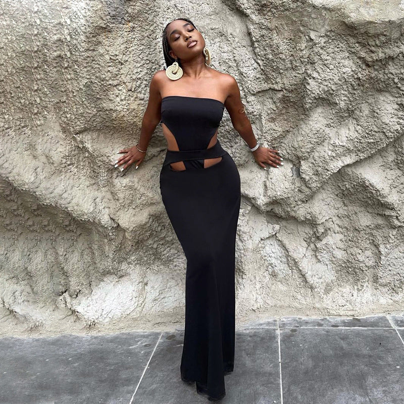 Damen Maxikleid mit stilvollen Cut-Outs und sexy Schlitz Echo Archiv