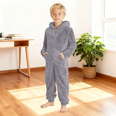 Unisex Kuscheliger Fleece-Overall mit Kapuze Echoarchiv