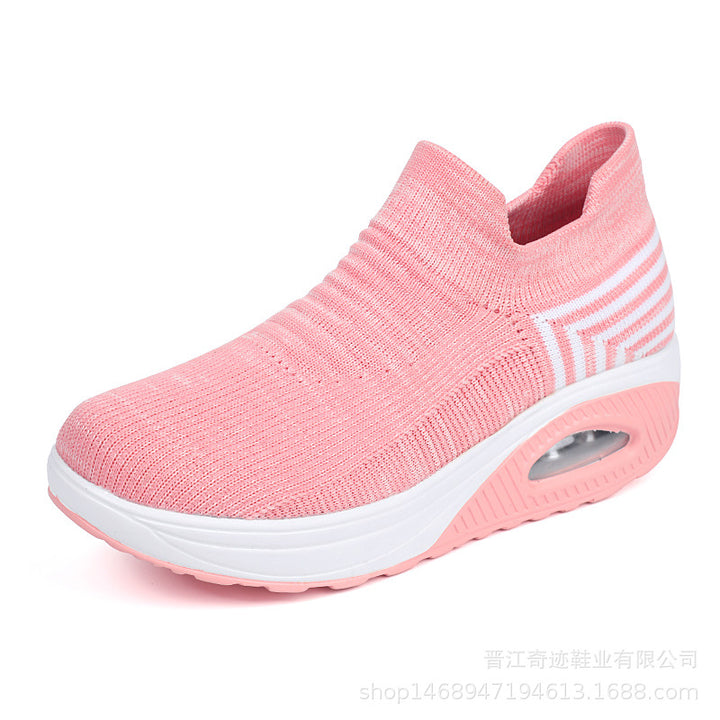 Damen nan gestrickter Schlupf-Walking-Sneaker mit anatomischer Pronationsstütze, Luftpolster-Zwischensohle und sockenähnlichem Schaft Echo Archiv