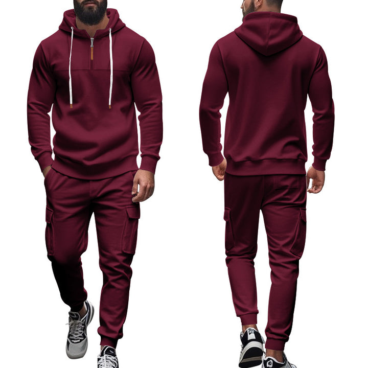 Herren nan Cargo-Jogginganzug mit Halbzip-Kapuzenpullover und tapered Cargohose Echo Archiv