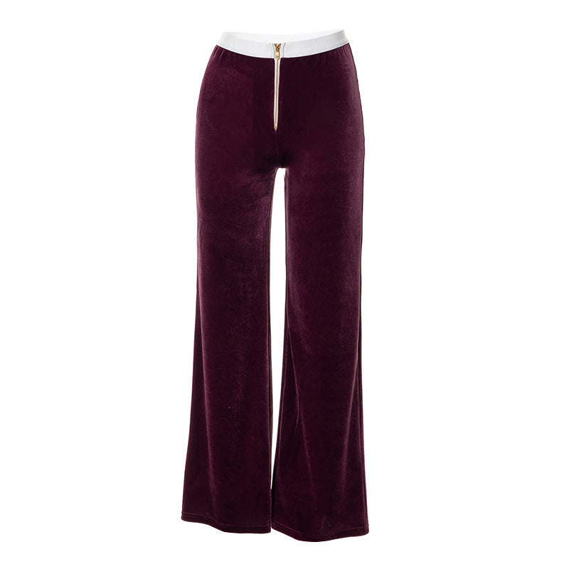 Damen elegante Stoffhose mit hohem Bund und dekorativem Reißverschluss Echo Archiv