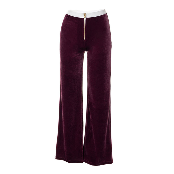Damen elegante Stoffhose mit hohem Bund und dekorativem Reißverschluss Echo Archiv