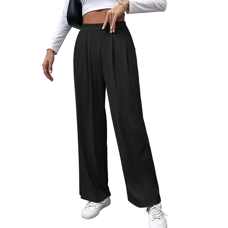 Damen Weite High‑Waist Stoffhose mit Bundfalten und Palazzo‑Silhouette – Avélisse