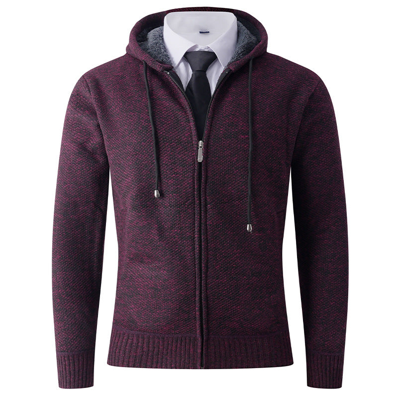 Herren modische Strickjacke mit Kapuze und Reißverschluss Echoarchiv