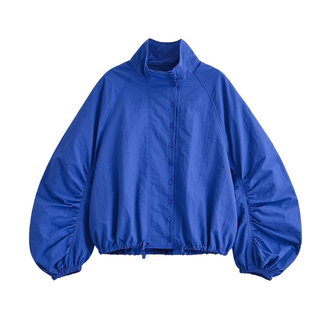 Damen Kurze Windjacke mit voluminösen Ballonärmeln und Stehkragen Echo Archiv