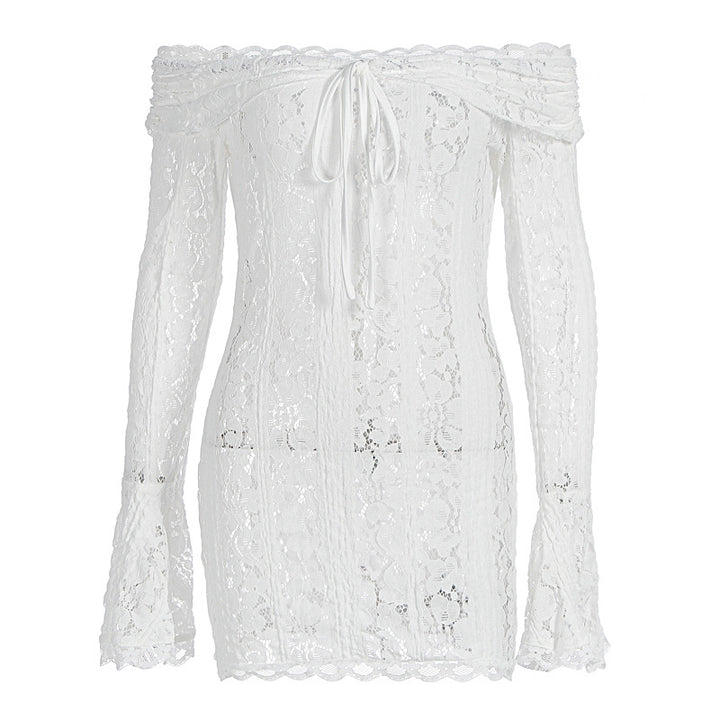 Damen Spitzenoberteil mit Off-Shoulder Design und langen Ärmeln Echo Archiv
