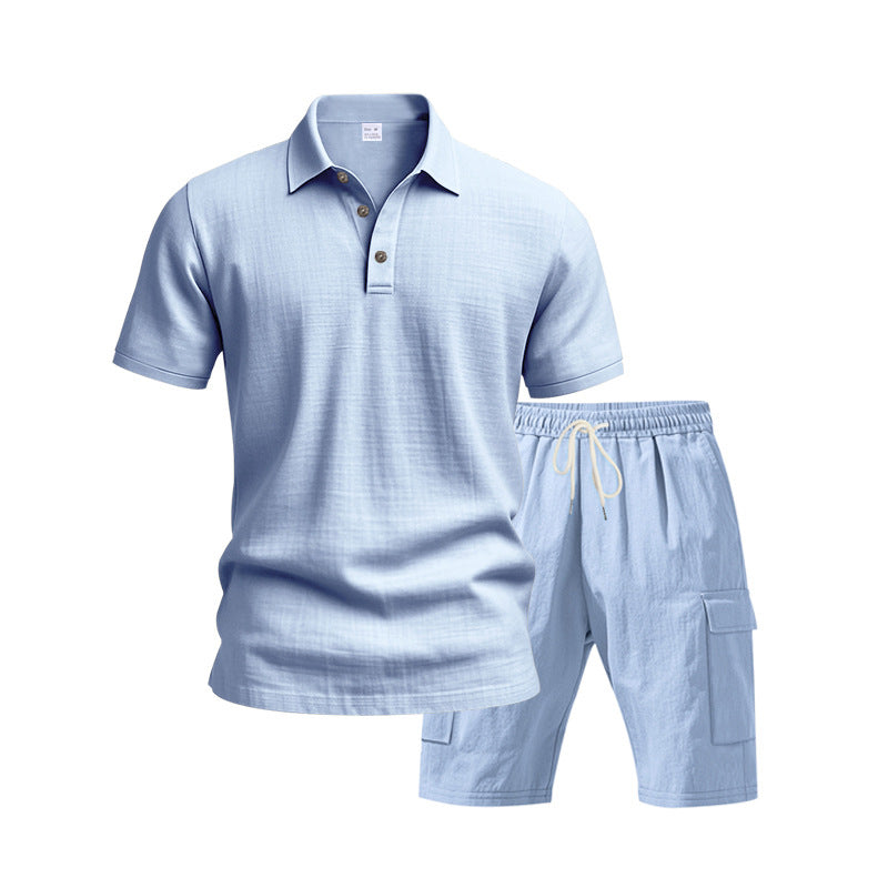 Herren Freizeit-Set mit atmungsaktivem Polo-Shirt und komfortablen Shorts Echoarchiv