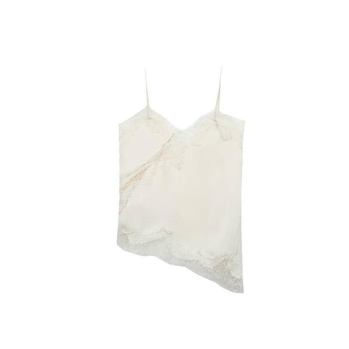 Damen-Spitzen-Camisole mit asymmetrischem Schnitt und eleganten Punkten Echo Archiv