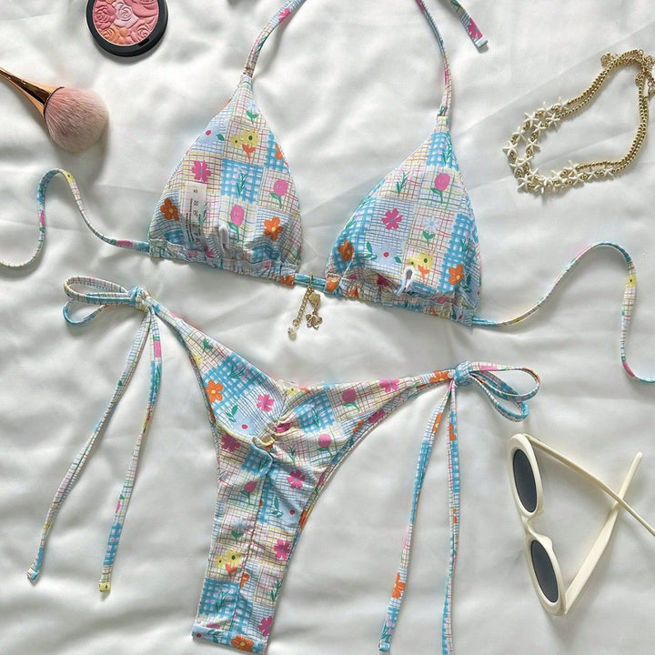 Damen Triangel-Bikini mit verspielten Blumendetails Echo Archiv