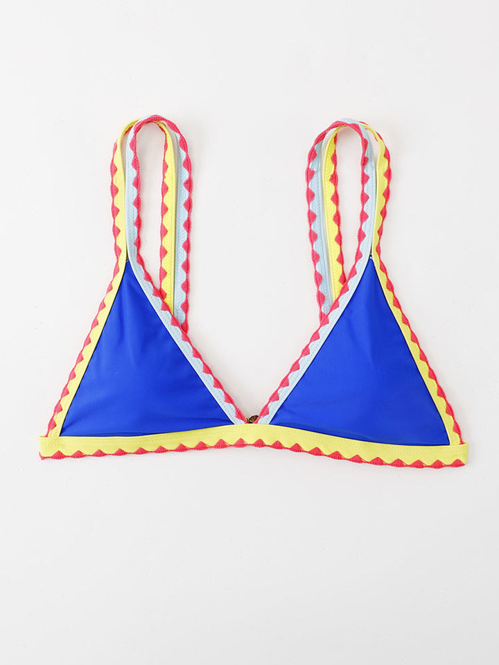 Damen Triangel-Bikinioberteil mit buntem Rüschenrand Echo Archiv