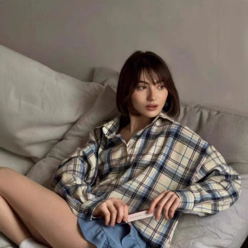 DamenOversized Karo-Hemdbluse Echoarchiv