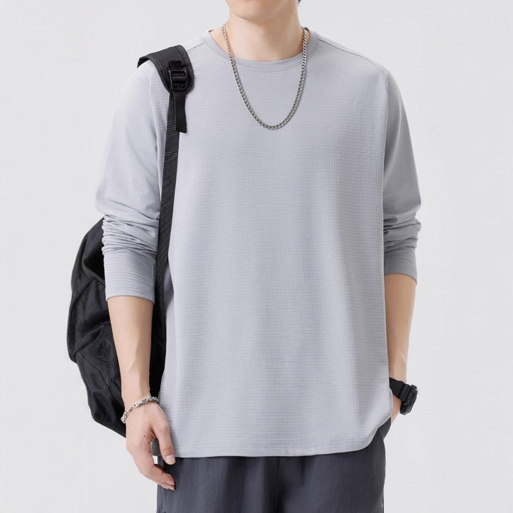 Herren atmungsaktives Langarm-T-Shirt mit modernen Strukturen Echoarchiv