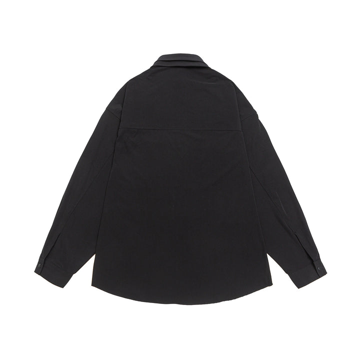 Unisex Oversize Hemdjacke mit Druckknopf‑Front und aufgesetzter Brusttasche Echoarchiv