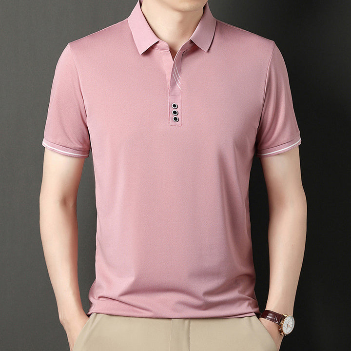Herren Polohemd mit eleganter Knopfleiste und kontrastierendem Detail Echoarchiv