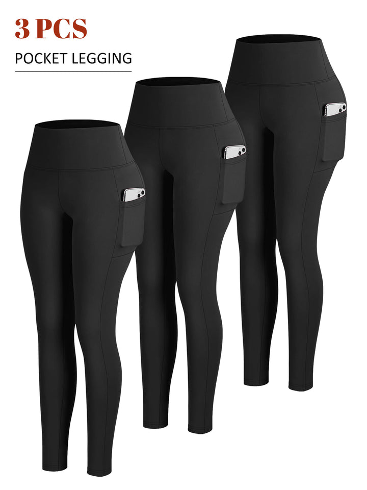 Damen Knöchelhohe Sportleggings mit hohem Bund und seitlicher Smartphone-Tasche – Avélisse