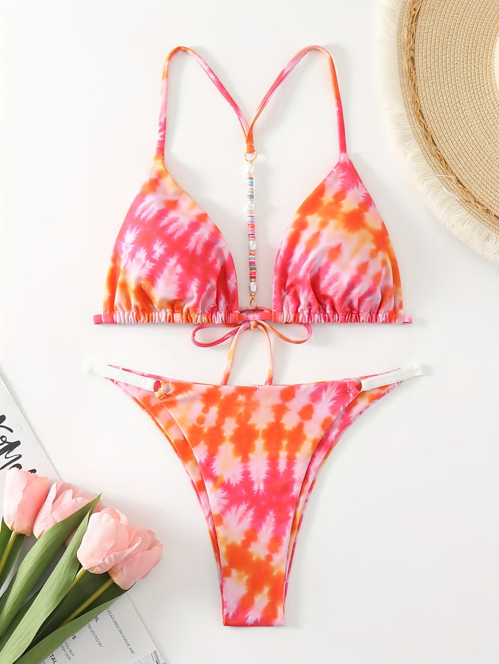Damen Triangel-Bikini mit modischem Bindeband-Design Echo Archiv