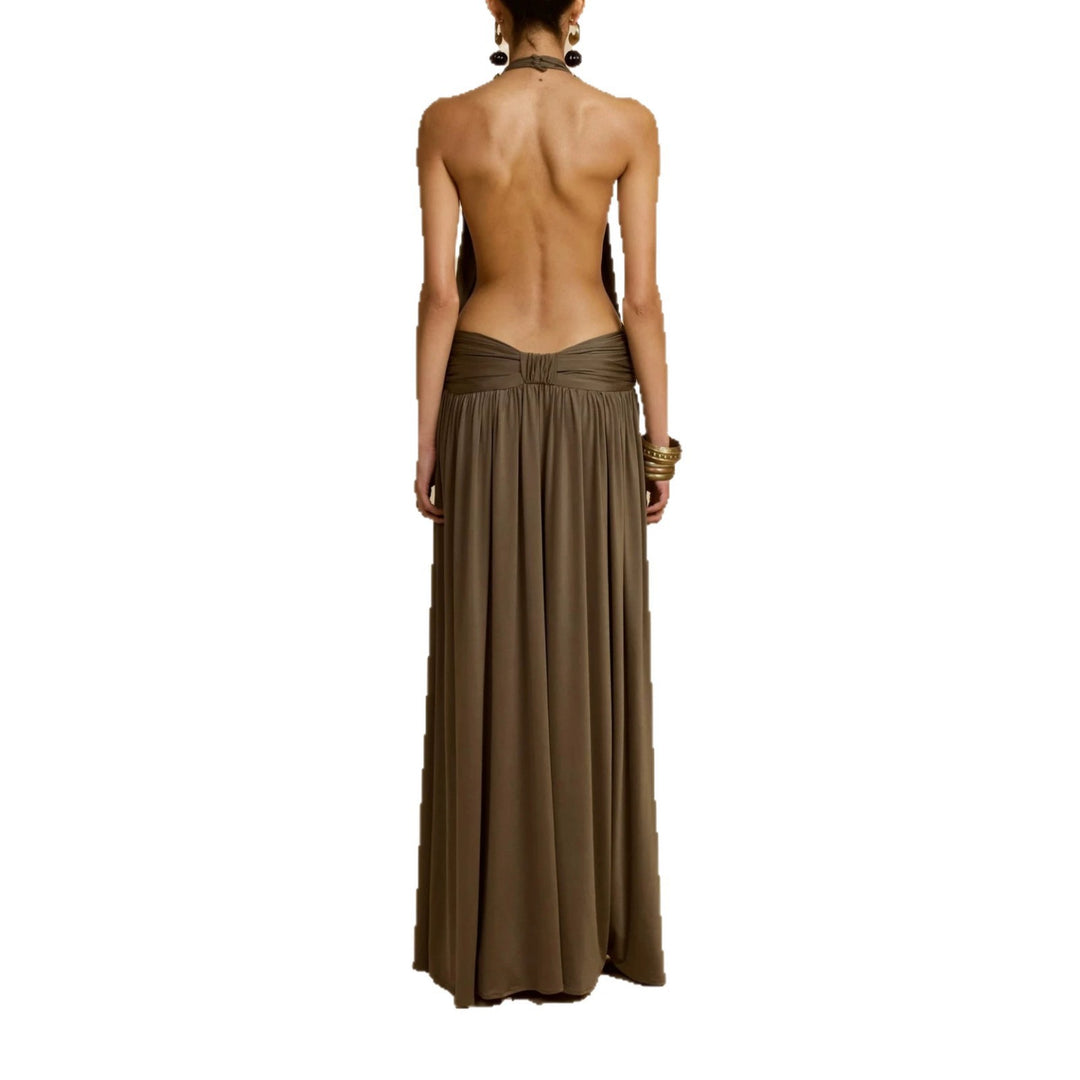 Damen Elegantes Maxikleid mit Hochgängigem Halterneck Echo Archiv