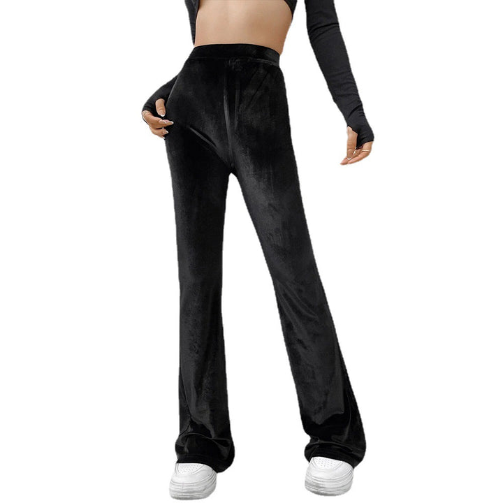 Damen samtige Highwaist‑Schlaghose mit weitem Bein und sculptender Passform – Avélisse