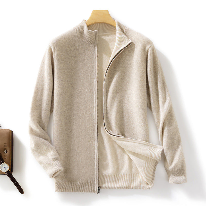 Damen Kurzgeschnittener Zip‑Strickcardigan mit Stehkragen und kaschmirähnlicher Weichheit Echoarchiv