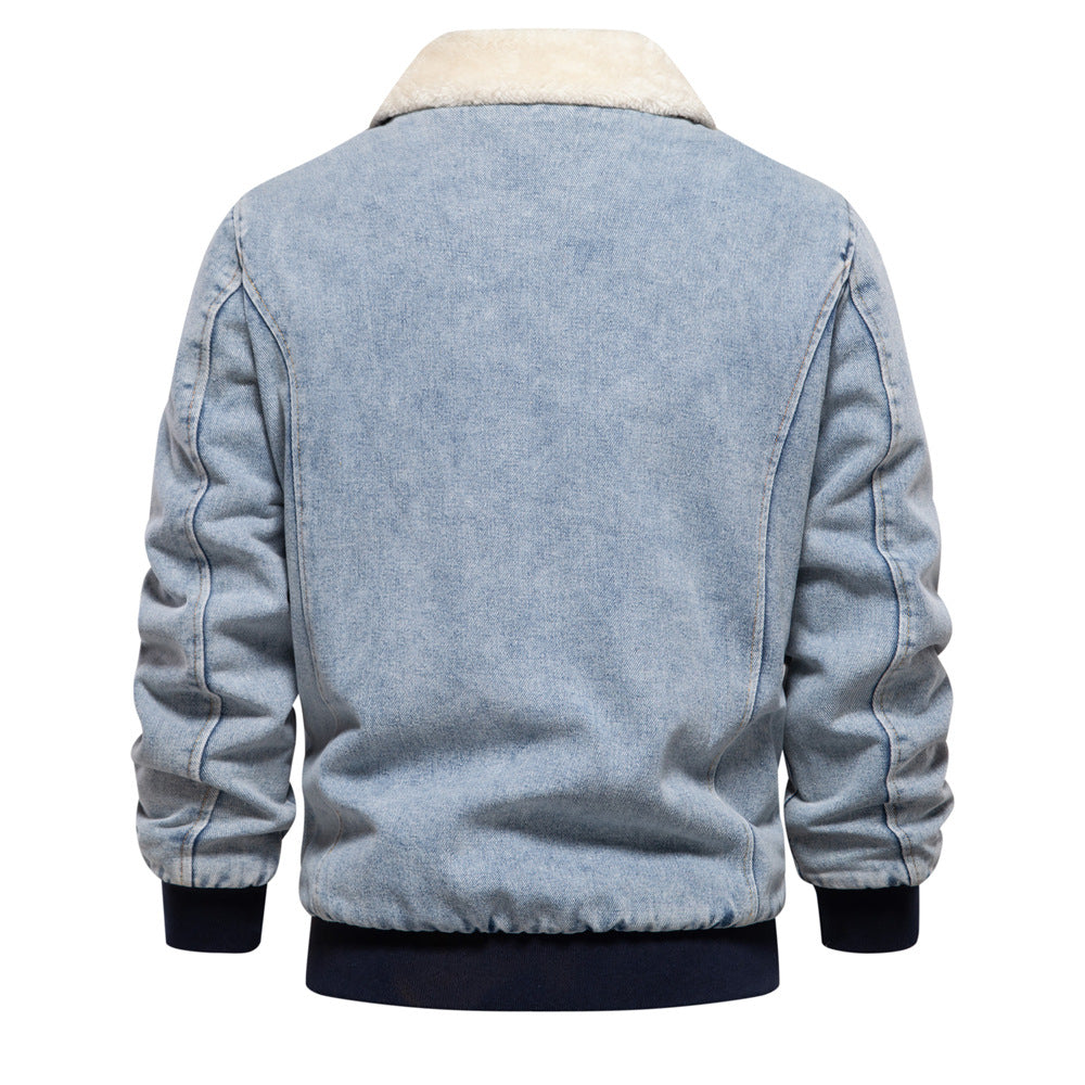 Herren Denimjacke mit warmem Fleecefutter und praktischen Taschen Echoarchiv